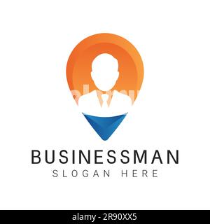 Homme d'affaires lieu logo personne Design lieu logotype Job point logo Illustration de Vecteur