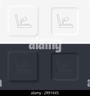 Jeu rétro console arcade main. Icône de ligne de bouton de style Neumorphic Illustration de Vecteur