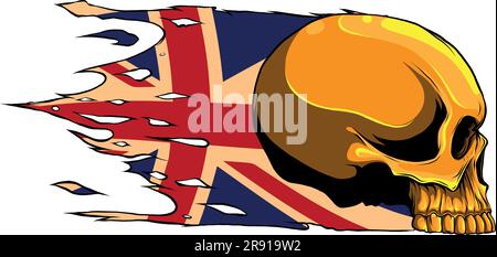 Illustration vectorielle du drapeau britannique avec crâne Illustration de Vecteur