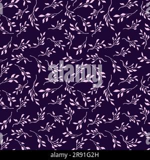 La branche fleurie laisse un motif sans couture Illustration de Vecteur