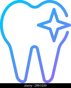 Icône de vecteur linéaire de gradient parfait de pixel de dent Illustration de Vecteur