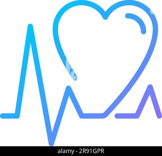 Icône de vecteur linéaire de gradient Perfect Pixel Cardiology Illustration de Vecteur
