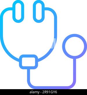 Stéthoscope pixel Perfect gradient linéaire vecteur icône Illustration de Vecteur