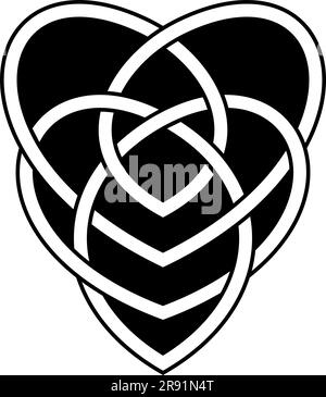 Nœud de maternité en noir. Symbolise l'amour durable entre la mère et l'enfant. Symbole celtique. Aussi symbole dans le christianisme pour la Madonna et l'enfant. Illustration de Vecteur