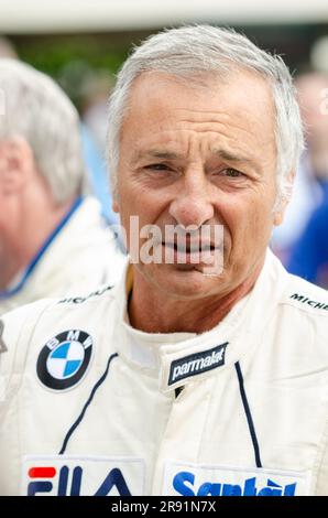 Riccardo Patrese au Goodwood Festival of Speed 2016. Ancien pilote de course Grand Prix Banque D'Images