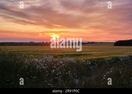 Coucher de soleil sur Brancaster, Norfolk Banque D'Images