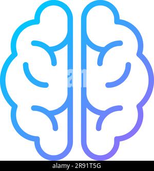 Icône de vecteur linéaire à gradient parfait de pixel du cerveau humain Illustration de Vecteur