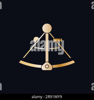 Icône vectorielle sextant. Modèle de logo en or sextant. Illustration de Vecteur