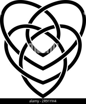 Nœud de maternité en noir. Symbolise l'amour durable entre la mère et l'enfant. Symbole celtique. Aussi symbole dans le christianisme pour la Madonna et l'enfant. Illustration de Vecteur