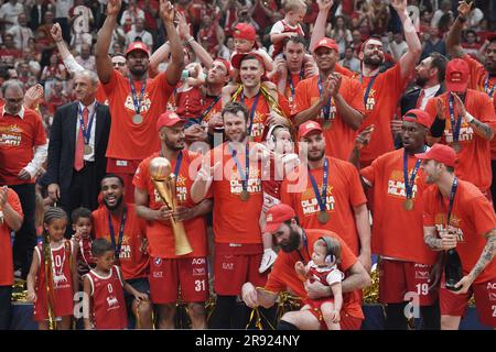 Milan, Italie. 23rd juin 2023. EA7 EMPORIO ARMANI MILAN contre VIRTUS SEGAFREDO BOLOGNA, PLAYOFF FINALE COURSE 7, DANS LA PHOTO OLIMPIA MILAN PRIX Editorial usage seulement crédit: Agence de photo indépendante/Alamy Live News Banque D'Images