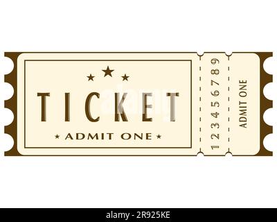 Modèle de ticket illustration vectorielle Elément de conception style rétro isolé sur fond blanc Illustration de Vecteur