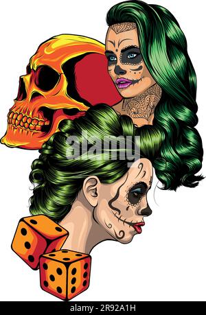 illustration vectorielle de la conception du crâne de la sucrière Illustration de Vecteur