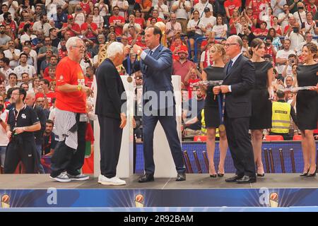 Milan, Italie. 23rd juin 2023. Forum Mediolanum, Milan, Italie, 23 juin 2023, Giorgio Armani au cours du match 7 final - EA7 Emporio Armani Milano contre Virtus Segafredo Bologna - Italian Basketball Serie A Championship Credit: Live Media Publishing Group/Alay Live News Banque D'Images