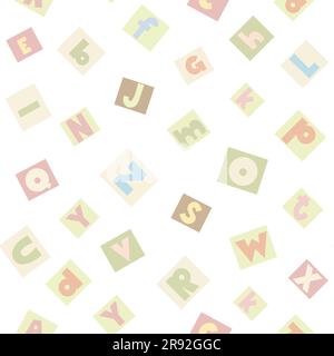 Motif ABC sans couture dans un style de dessin animé simple. Vecteur. papier numérique. Illustration de Vecteur