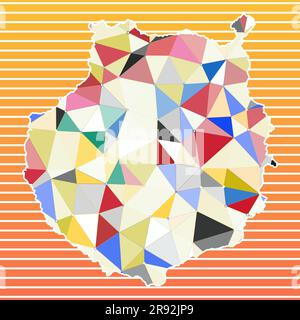 Illustration vectorielle Gran Canaria. Gran Canaria design sur fond de rayures dégradées. Technologie, internet, réseau, concept de télécommunication. Illustration de Vecteur