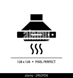 Hotte de cuisine, icône en glyphe noir Illustration de Vecteur