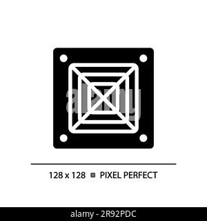 Icône en forme de glyphe noir de la climatisation au plafond Illustration de Vecteur