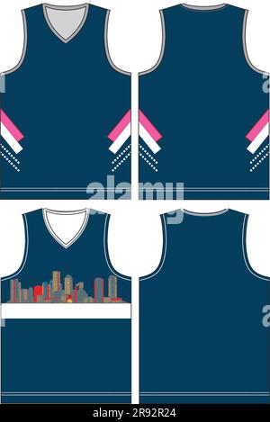 Modèles de maillots de basket-ball en jersey Illustration de Vecteur