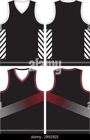 Modèles de maillots de basket-ball en jersey Illustration de Vecteur