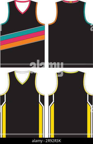 Modèles de maillots de basket-ball en jersey Illustration de Vecteur