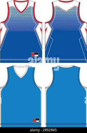 Modèles de maillots de basket-ball en jersey Illustration de Vecteur