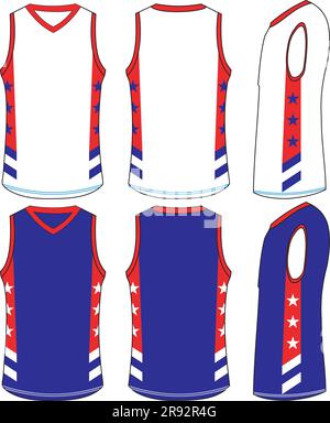 Modèles de maillots de basket-ball en jersey Illustration de Vecteur