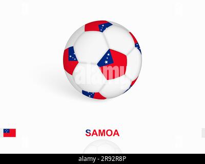 Ballon de football avec drapeau des Samoa, équipement de sport de football. Illustration vectorielle. Illustration de Vecteur