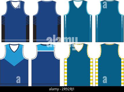 Modèles de maillots de basket-ball en jersey Illustration de Vecteur