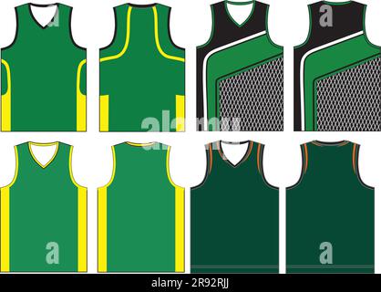 Modèles de maillots de basket-ball en jersey Illustration de Vecteur