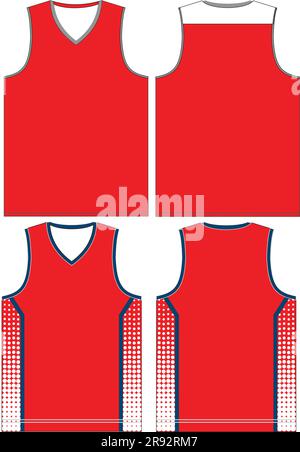 Modèles de maillots de basket-ball en jersey Illustration de Vecteur