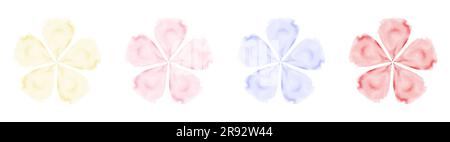 Têtes de fleurs multicolores aquarelle gros plan Elément de conception Illustration vectorielle décorative isolée sur fond blanc Illustration de Vecteur