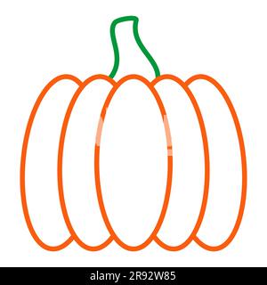 Pumpkin Outline élément design Gourd illustration pour Halloween et Thanksgiving Day Farm produit illustration Vector isolé sur fond blanc Illustration de Vecteur