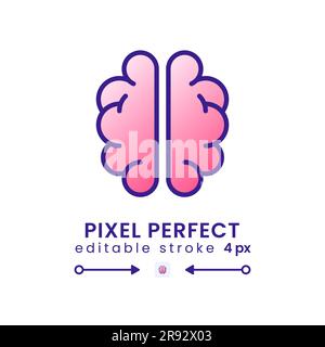 Icône du bureau de remplissage du gradient du cerveau humain Illustration de Vecteur