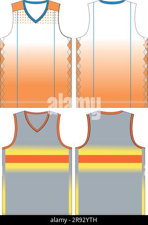 Modèles de maillots de basket-ball en jersey Illustration de Vecteur