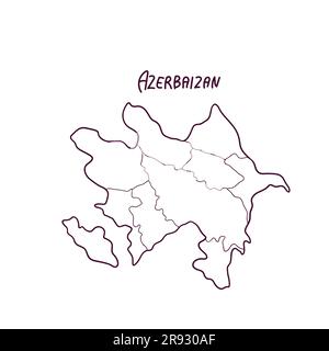 Carte Doodle dessinée à la main de l'Azerbaïdjan. Illustration vectorielle Illustration de Vecteur