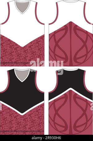 Modèles de maillots de basket-ball en jersey Illustration de Vecteur