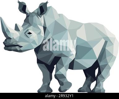 Motif rhinocéros abstrait sur blanc Illustration de Vecteur