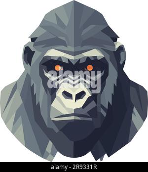 mascotte gorilla visage sur blanc Illustration de Vecteur