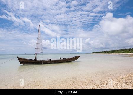 Plage de Kondoi sur l'île Taketomi à Okinawa, Japon Banque D'Images