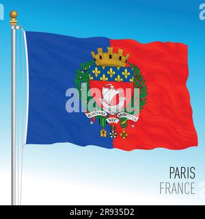 Ville de Paris drapeau pennant, France, Union européenne, illustration vectorielle Illustration de Vecteur