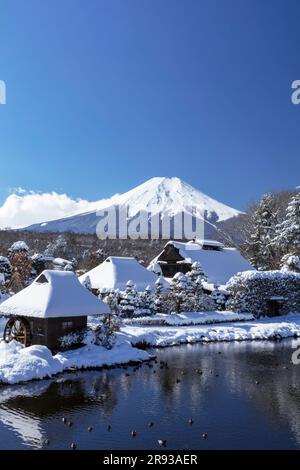 Paysage enneigé d'Oshinohakkai Banque D'Images