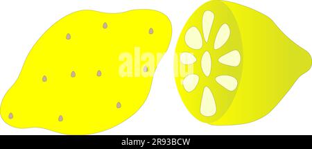 Citron sur fond blanc, dessin pour enfants. Illustration de Vecteur