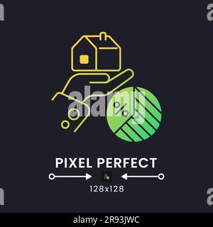 L'icône de bureau en dégradé jaune de l'impôt foncier est en noir Illustration de Vecteur