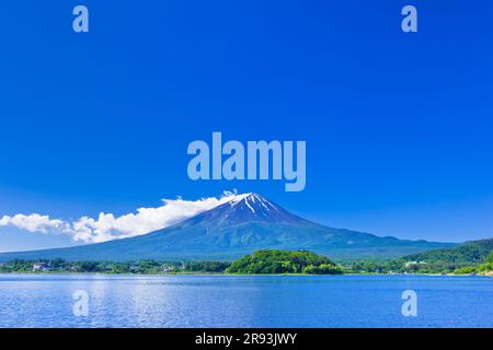Mt. Fuji et le lac Kawaguchiko Banque D'Images