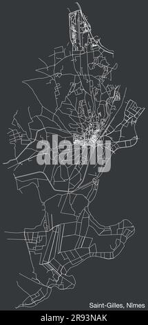 Plan des routes du CANTON DE SAINT-GILLES, NÎMES Illustration de Vecteur