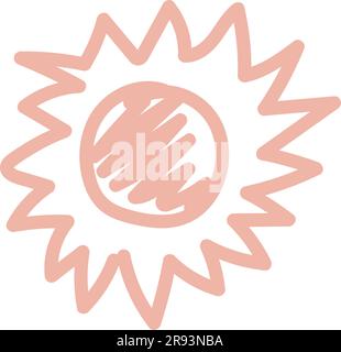mignon abstrait soleil dessiné à la main dans la couleur pastel. illustration vectorielle Illustration de Vecteur