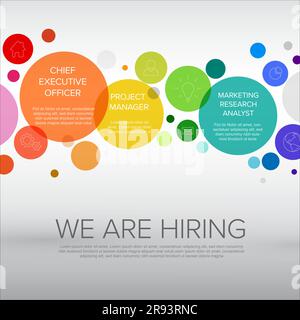 Nous embauchons un modèle de circulaire minimaliste – à la recherche de nouveaux membres de notre équipe qui embauchent un nouveau membre de l'équipe de l'entreprise – simpl Illustration de Vecteur