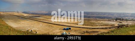 Vue panoramique sur une mine de lignite opencast à Jüchen - Garzweiler près de Düsseldorf, Allemagne Banque D'Images