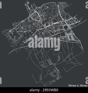 Plan des rues du CANTON DE NÎMES-4, NÎMES Illustration de Vecteur