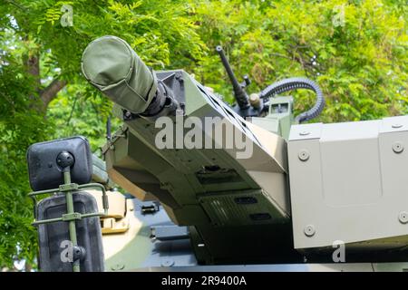 Tourelle de véhicule de combat d'infanterie Lynx (IFV) avec mitrailleuse 30mm Banque D'Images